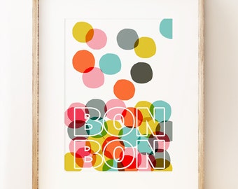 Bon Bon - bright, graphic, colourful kids wall art