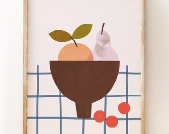 Contemporary still life art print 'Three fruits' - NEW