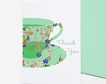 Teacup - set of 8 thank you cards