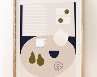 Modernist art print 'Kettle's Yard Pears', for contemporary home