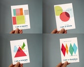 I am a shape postcards - set of 4