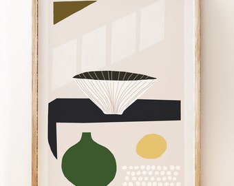 Modern art print 'Kettle's Yard Lucie' for mid-century inspired homes