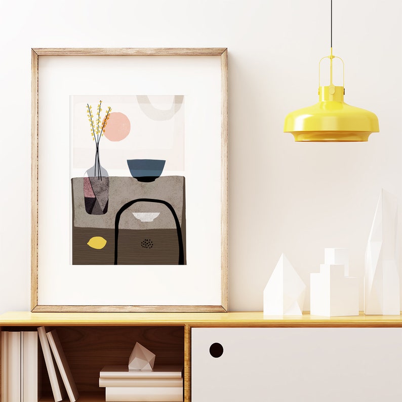 Modern still life art print 'Stillness 2' living room decor image 2