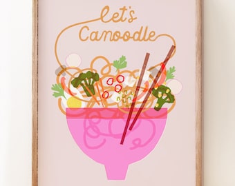 Modern kitchen art print 'Let's Canoodle!' gifts for cooks