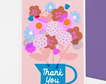 Lilac bouquet Thank you card