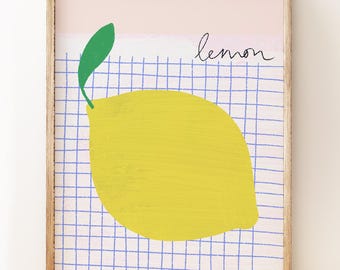 Big Lemon - modern graphic art print
