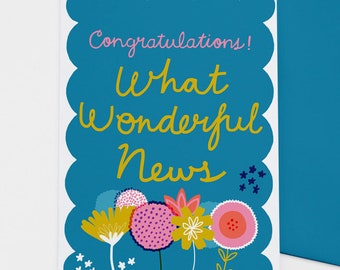 Wonderful News - Congratulations card for new baby, engagement, any celebration