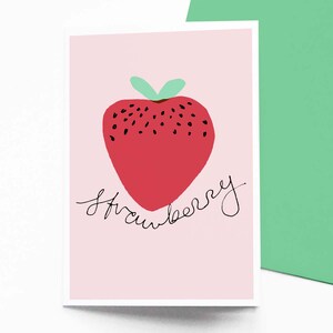 Strawberry - fun, pink greetings card