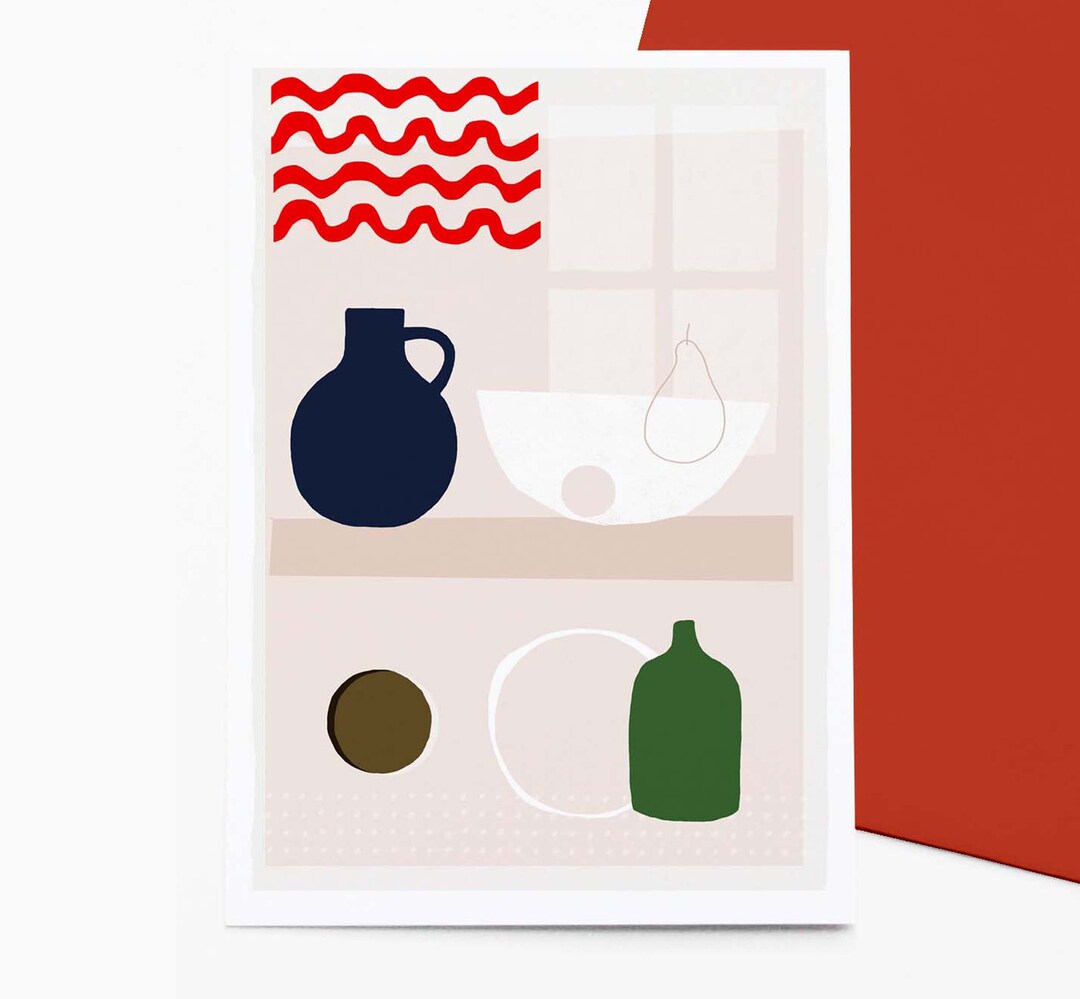 Kettle's Yard Inspired Still Life Greeting Card 'red Etsy