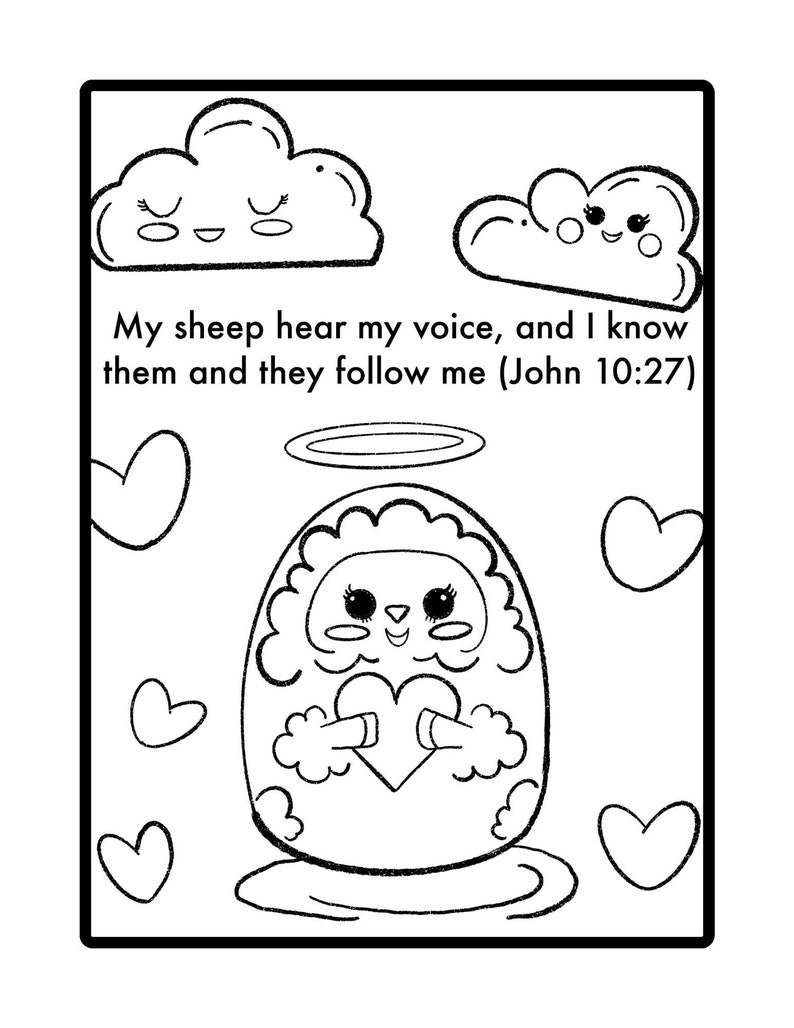 Kids Coloring Page | His Sheep | Digital Download | Printable Coloring ...