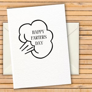 Carte de fête des pères amusante imprimable - « Happy Farters Day » - Carte papa hilarante en téléchargement numérique - Téléchargement instantané DIY - Cadeau pour lui
