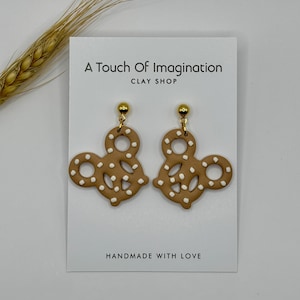 Magic Mickey Pretzel Earrings | Handmade polymer clay earrings