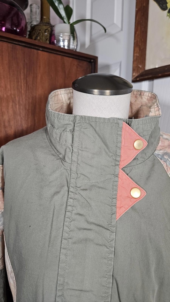 90s Windbreaker Green Pink Patchwork Lightweight … - image 5