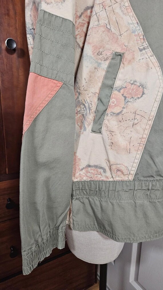 90s Windbreaker Green Pink Patchwork Lightweight … - image 6