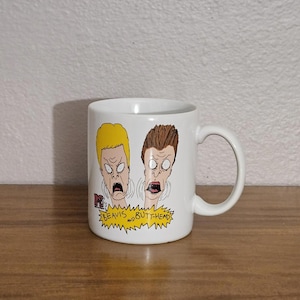 Vintage 1993 Beavis & Butt-head Cartoon MTV 12 Oz Coffe Mug
