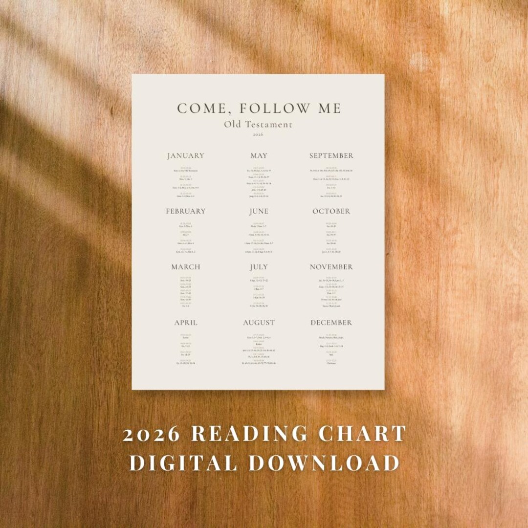 Come Follow Me 2026 Reading Chart, LDS Scripture Display Print, Old ...