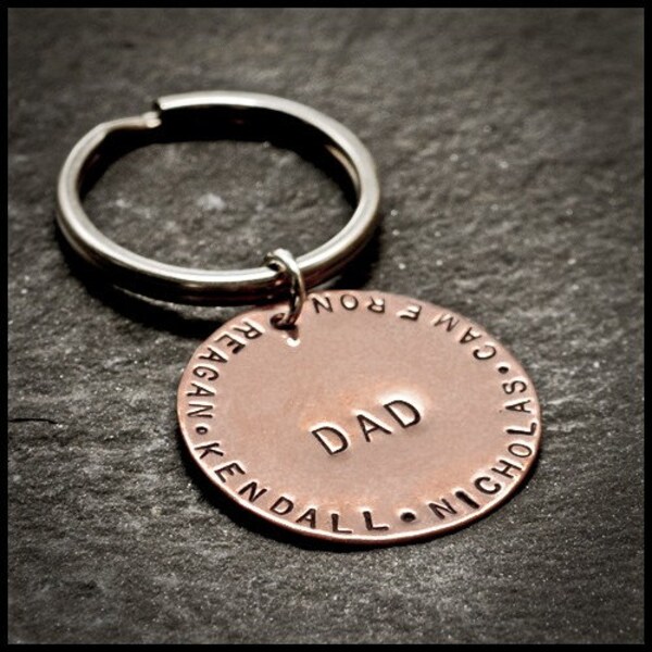 Personalized Copper Keychain for DAD