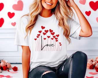 Valentine's Day Hearts Love T-shirt: Unisex Romantic Gift