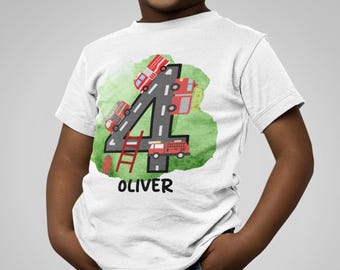 Firetruck Toddler Tee: Soft Cotton Birthday Shirt