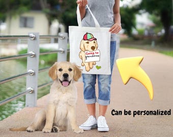 Personalized Grandma's Tote Bag: Dog Lover Reusable Shopping Bag