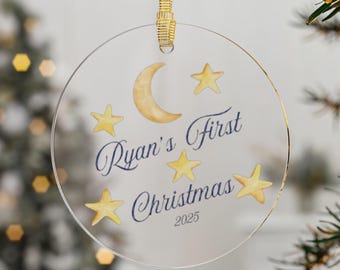 Baby's First Christmas Ornament, Acrylic Ornaments, Tree Decor, Gift for New Parents, Holiday Keepsake, Personalized Xmas Decoration