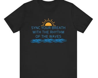 Ocean Breathing T-Shirt: Waves Graphic, Relaxation Tee