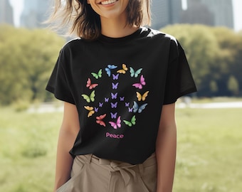 Peace Sign Butterfly T-Shirt: Unisex Jersey Tee