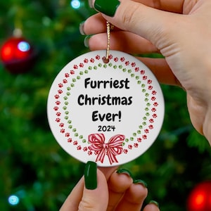 Dog/Cat Ornament, New Pet Ornament, Furry Pet Gift, Holiday Tree Ornament, Animal Lover Keepsake, Xmas Decoration