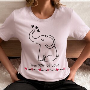 Elephant Trunkful of Love Unisex Tee, Cute Animal Graphic T-Shirt, Elephant Lover Gift, Wildlife Safari Shirt, Gray Elephant Tee