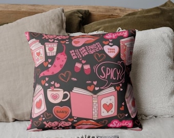 Romantasy Pillow | Spicy Romance Book Nook Decor | Bookish Gift for Readers and Book Lovers