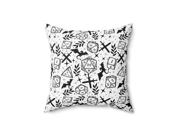 DND Pillow Gift | Dungeons and Dragons D20 Cushion Game Room Decor DND Gift