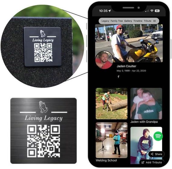 Memorial QR Medallion: Digital Legacy Tribute for Gravestone
