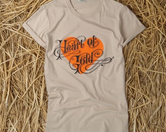 Neil Young HEART OF GOLD T Shirt Harvest album Hand Screen Printed fan art parody tee