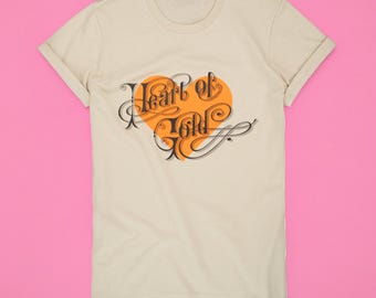 Neil Young Heart of Gold T Shirt Hand Screen Printed Harvest Album Tee