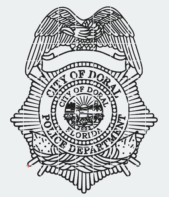 フロリダ州ドラル警察バッジ（SVG、AI、LBRN、DXFデジタルファイル