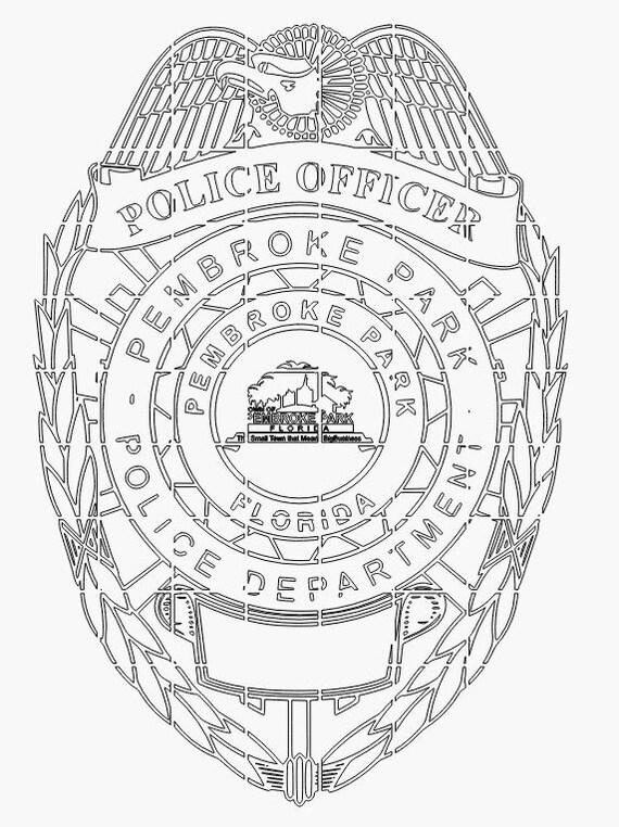 ペンブロークパーク フロリダ警察バッジ svg、ai、lbrn、dxf デジタル
