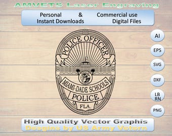 マイアミ警察バッジSVGバンドル、MPD記章ベクター（カットファイル