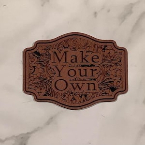 The look of Tooled grain Buckle style Hat patch design Template, 2 Custom Styles svg,ai,eps,pdf,lbrn. Make your own patch