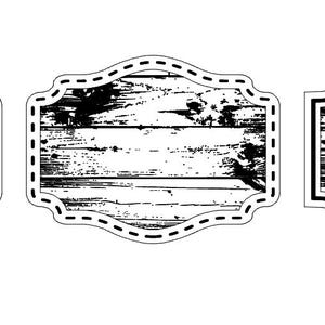 Modèle de conception de patch chapeau grain de bois, 3 styles personnalisés svg,ai,eps,pdf,lbrn, patch cuir-similicuir Créez votre propre patch