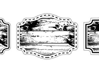 The look of Wood grain Hat patch design Template, 3 Custom Styles svg,ai,eps,pdf,lbrn, Leather-Leatherette Patch Make your own patch