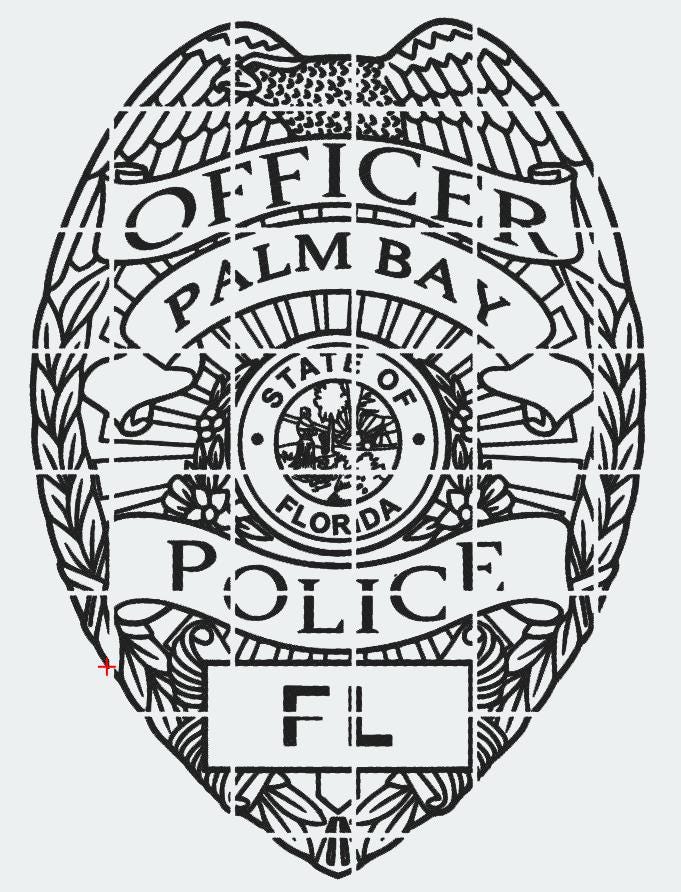 フロリダ州パームベイ警察バッジ（SVG、AI、LBRN、DXFデジタルファイル