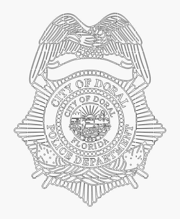 フロリダ州ドラル警察バッジ（SVG、AI、LBRN、DXFデジタルファイル