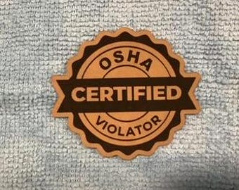 OSHA Certified violator, Leather Patch Template, Custom Leather Patch Hat, Hat Patches SVG, Patch Shape with Stitch hole SVG, Leather Patch