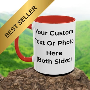 Individuelle Kaffeetasse - Zweiseitiges Foto oder Text, personalisiertes Geschenk