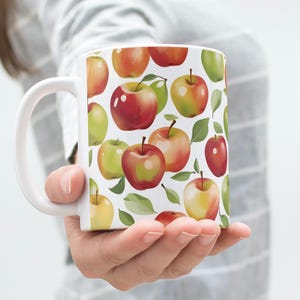 Sweet Apple Ceramic Mug - Apple Design, Apple Season, Golden Delicious, Apple Season, Red Delicious, Gala Apple Cups, Apple Harvest