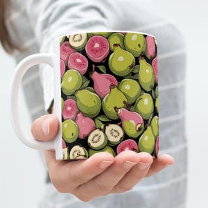 Tropical Guava Ceramic Mug - Exotic & Tropical Fruits, Island Vibes, Sweet Treats, Strawberry Guava, Fresh Tropics, Ripe Fruit Fiesta