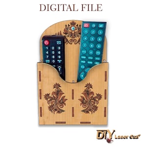 Wall-Mounted Remote Holder, Laser Cut Remote Caddy, Remote Control Box Template, svg, cdr, dxf, ai, eps, pdf