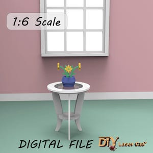 1:6 Scale IKEA-Style Doll Coffee Table – Laser Cut File, 3mm material, doll furniture