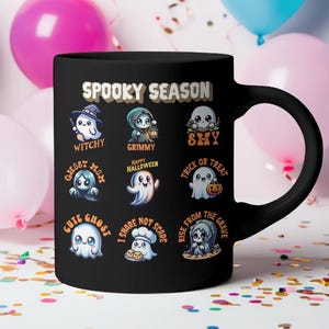 Niedliche Geister Kaffeebecher, gruselige Jahreszeit, Halloween-Kaffeebecher, Becher, Herbstdekor Ästhetik, Herbstbecher, festliches Halloween