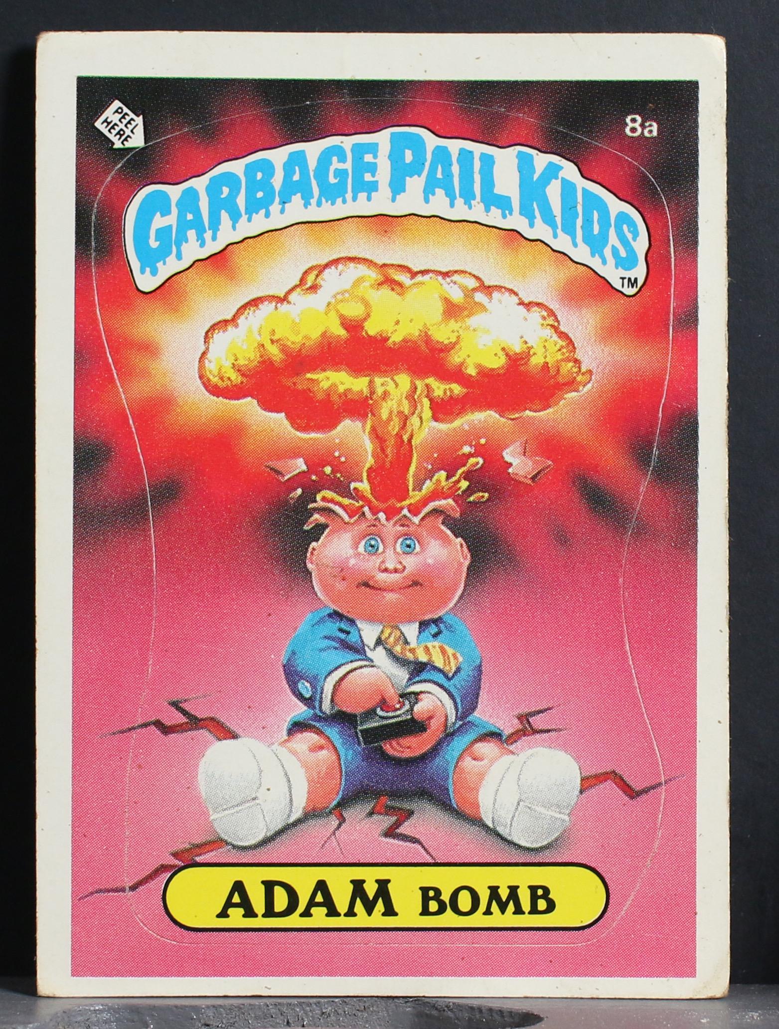 Adam Bomb 1985 card with checklist original Garbage Pail Kids Card 8a